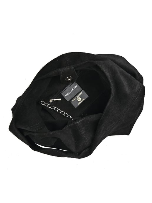 Anna Luchini Zwart Rundleer Tas - Image 4