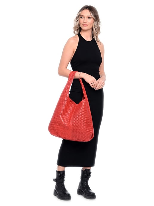 Luisa Vannini Red Leather Bag - Image 5
