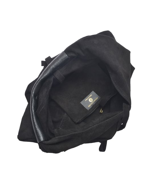 Anna Luchini Zwart Rundleer Tas - Image 4