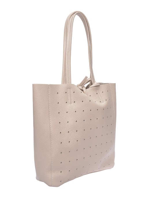 Isabella Rhea Beige Rundleer Tas - Image 2