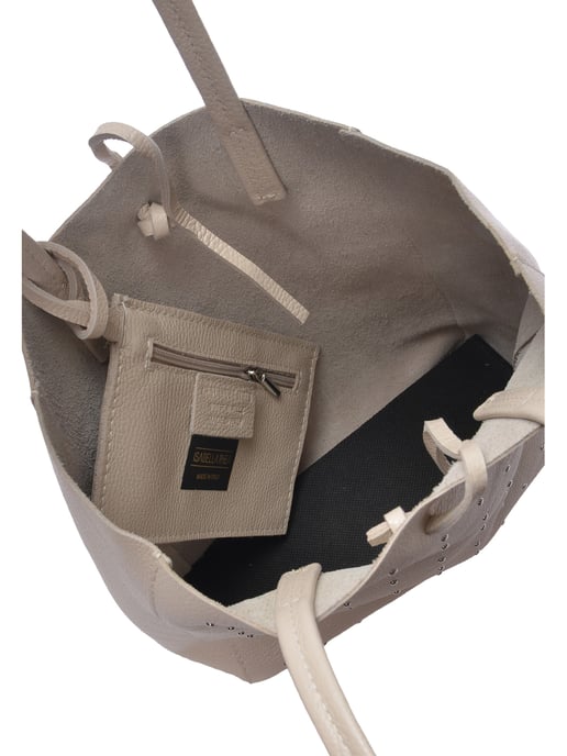 Isabella Rhea Beige Rundleer Tas - Image 4