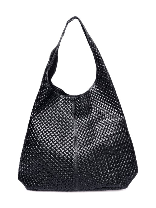 Luisa Vannini Zwart Rundleer Tas - Image 1