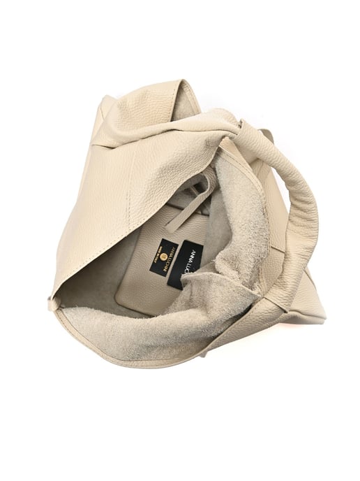 Anna Luchini Beige Rundleer Tas - Image 4