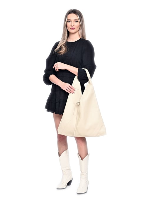 Anna Luchini Beige Rundleer Tas - Image 5