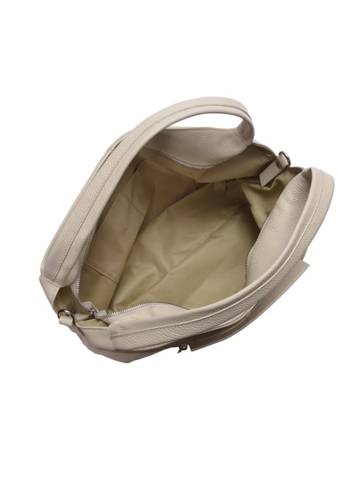 Luisa Vannini Beige Rundleer Tas - Image 4