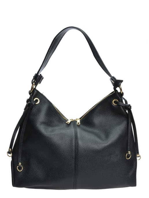 Isabella Rhea Zwart Rundleer Tas - Image 1