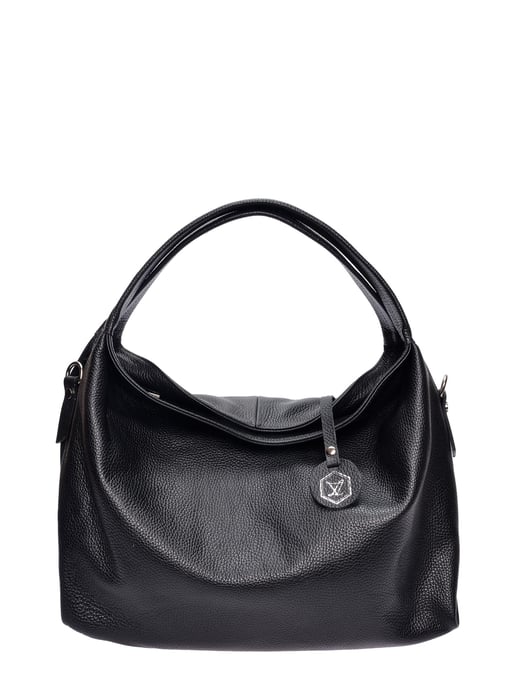 Luisa Vannini Zwart Rundleer Tas - Image 1