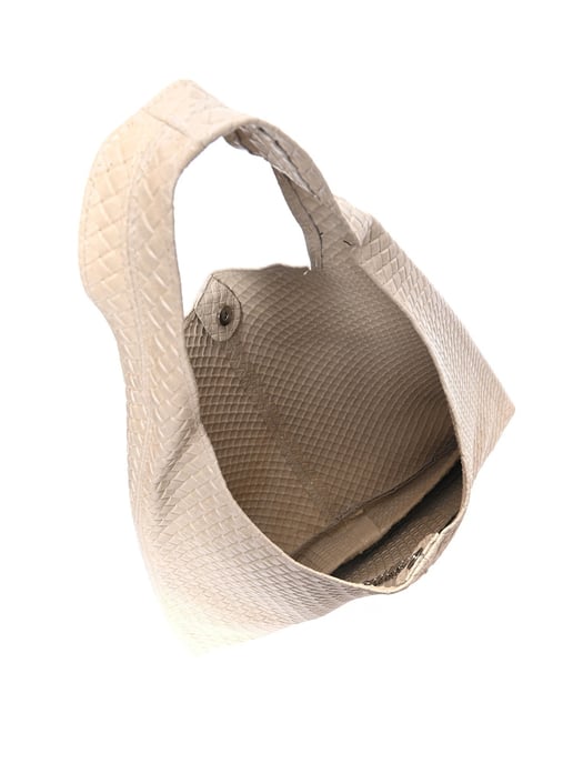Luisa Vannini Beige Rundleer Tas - Image 4