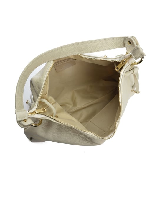 Isabella Rhea Beige Rundleer Tas - Image 4