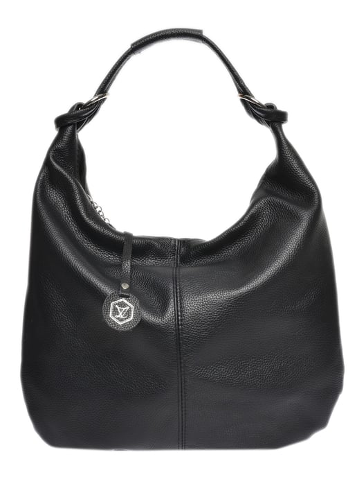 Luisa Vannini Zwart Rundleer Tas - Image 1