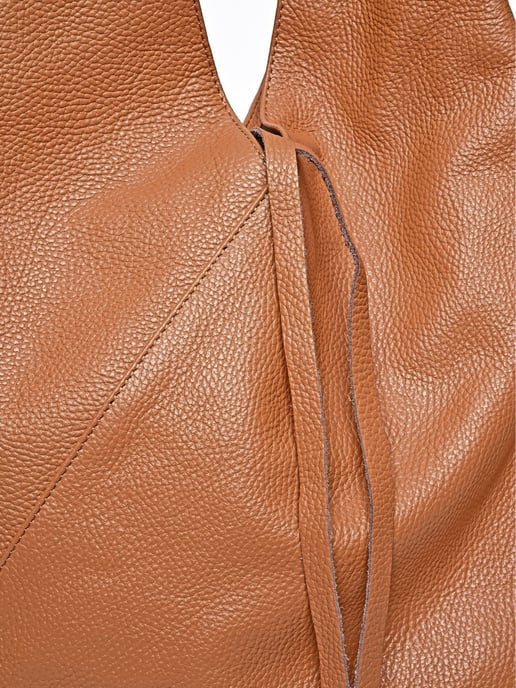 Anna Luchini Brown Rundleer Tas - Image 3