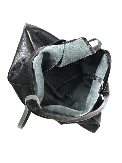 Anna Luchini Zwart Rundleer Tas - Image 4