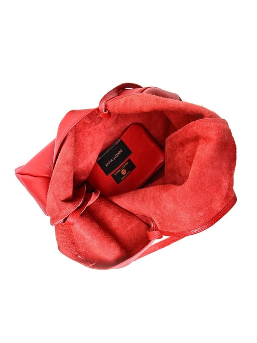 Anna Luchini Rood Rundleer Tas - Image 4