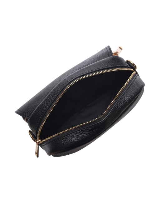 Luisa Vannini Zwart Rundleer Tas - Image 4