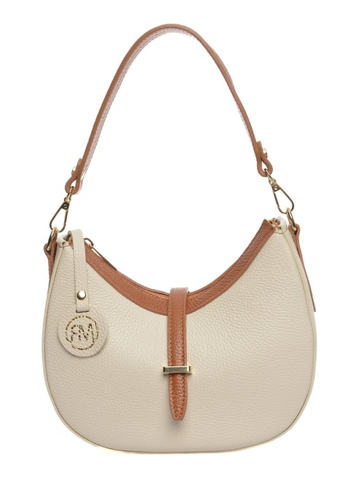 Roberta M Beige Rundleer Tas - Image 1