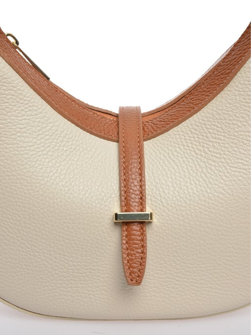 Roberta M Beige Rundleer Tas - Image 3