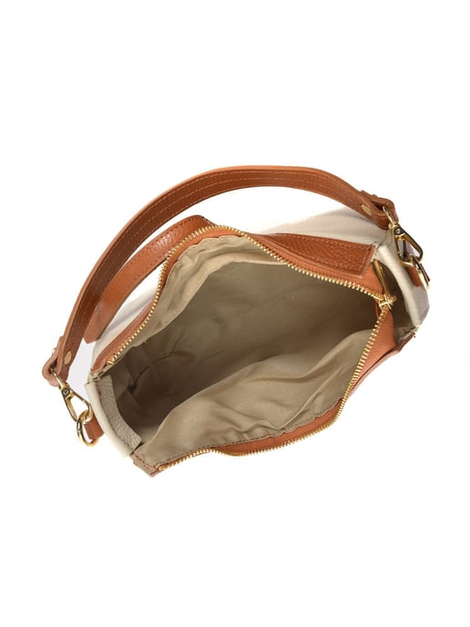 Roberta M Beige Rundleer Tas - Image 4