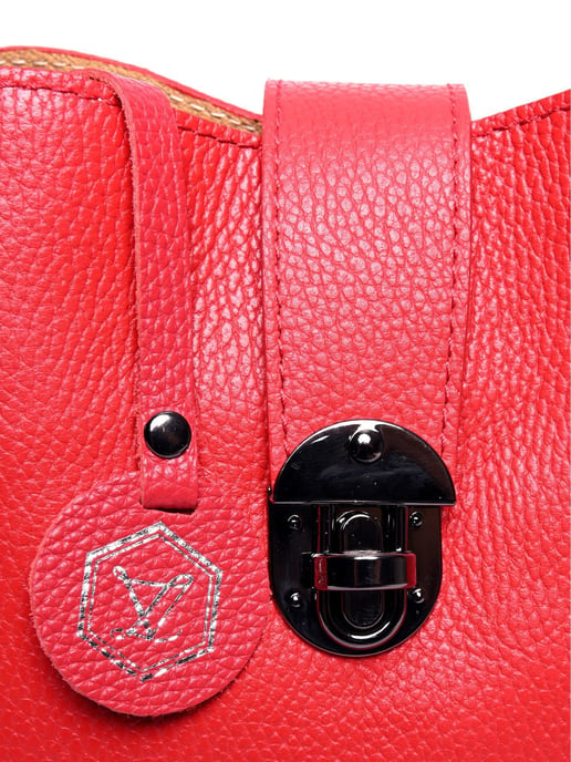 Luisa Vannini Rood Rundleer Tas - Image 3