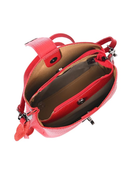 Luisa Vannini Rood Rundleer Tas - Image 4