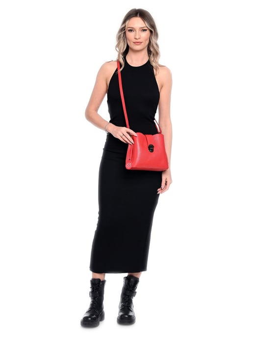Luisa Vannini Rood Rundleer Tas - Image 5