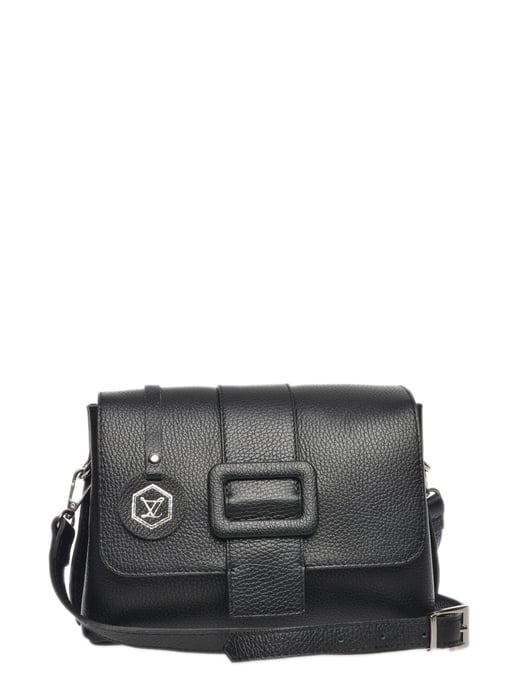 Luisa Vannini Zwart Rundleer Tas - Image 1