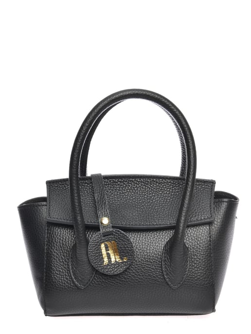 Anna Luchini Zwart Rundleer Tas - Image 1