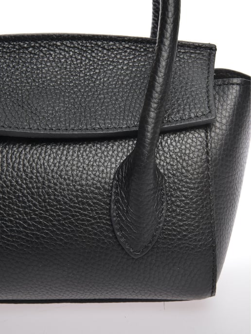 Anna Luchini Zwart Rundleer Tas - Image 3