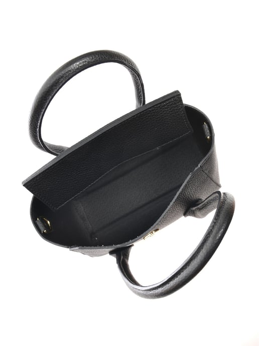Anna Luchini Zwart Rundleer Tas - Image 4