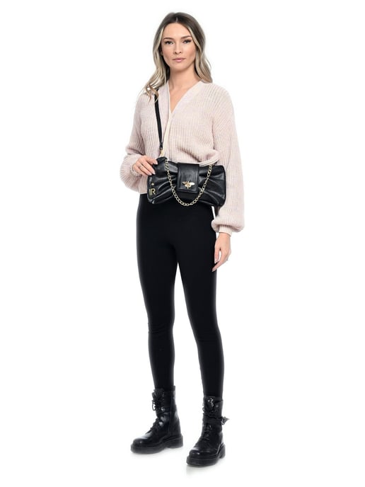 Isabella Rhea Zwart Rundleer Tas - Image 5