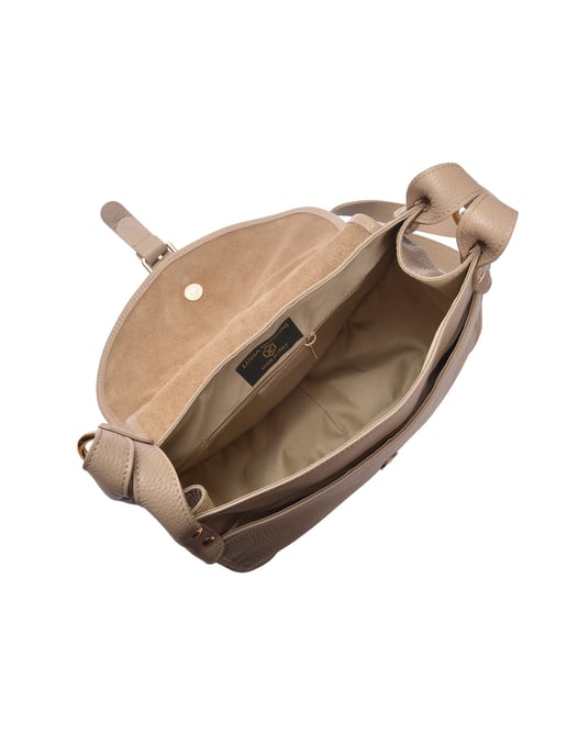 Luisa Vannini Beige Rundleer Tas - Image 4