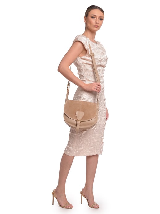 Luisa Vannini Beige Rundleer Tas - Image 5