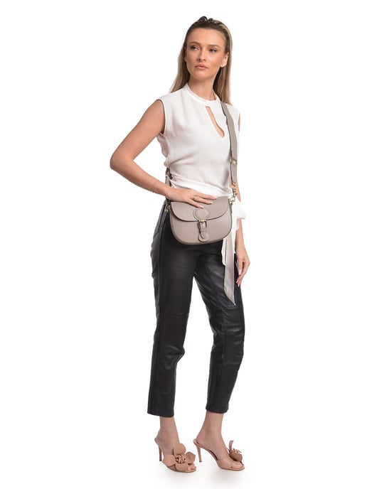 Isabella Rhea Beige Rundleer Tas - Image 5