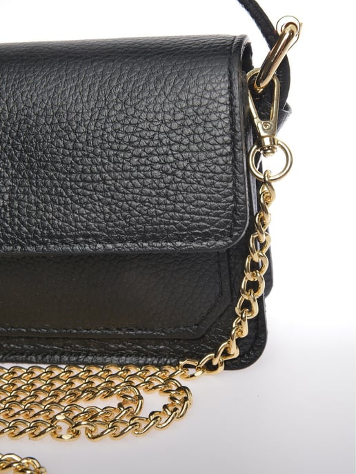 Anna Luchini Zwart Rundleer Tas - Image 3