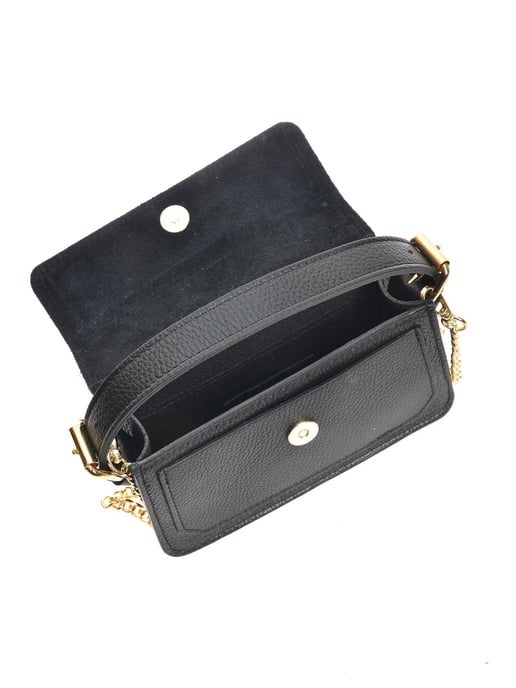 Anna Luchini Zwart Rundleer Tas - Image 4