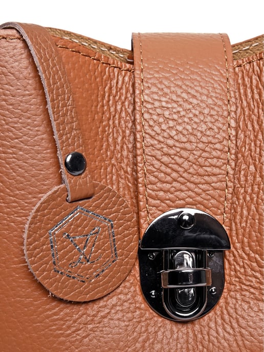 Luisa Vannini Brown Rundleer Tas - Image 3