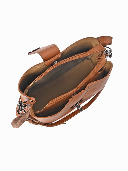 Luisa Vannini Brown Rundleer Tas - Image 4
