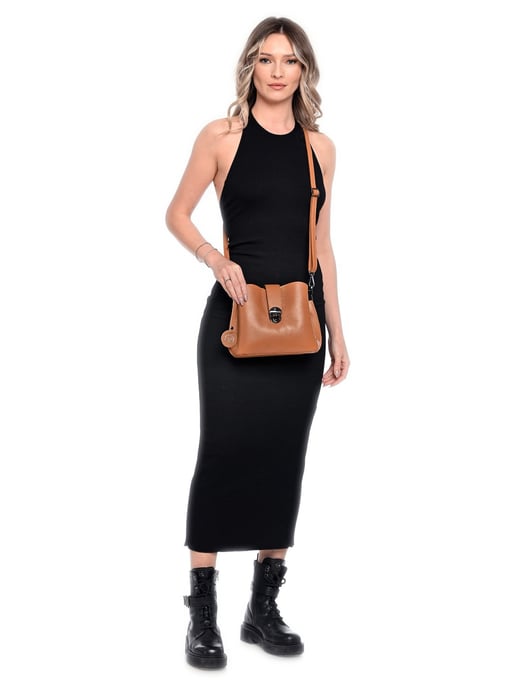 Luisa Vannini Brown Rundleer Tas - Image 5