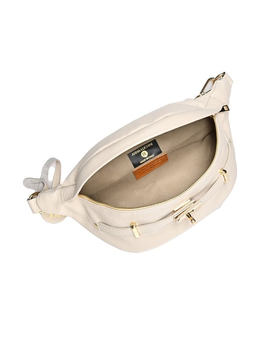 Anna Luchini Beige Rundleer Tas - Image 4