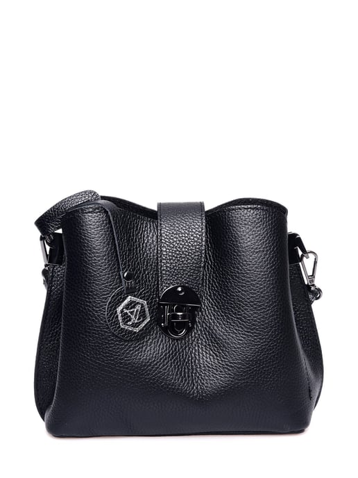 Luisa Vannini Zwart Rundleer Tas - Image 1