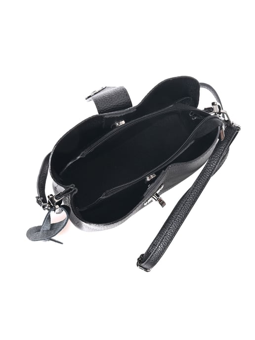 Luisa Vannini Zwart Rundleer Tas - Image 4