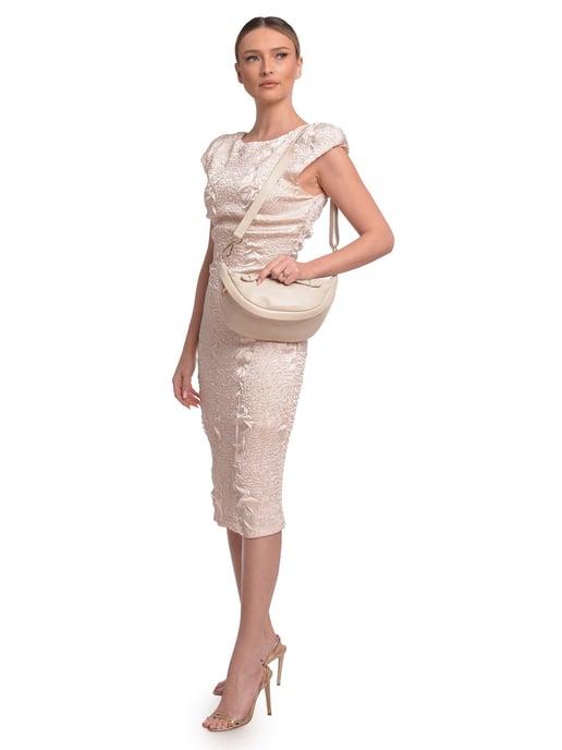 Roberta M Beige Rundleer Tas - Image 5