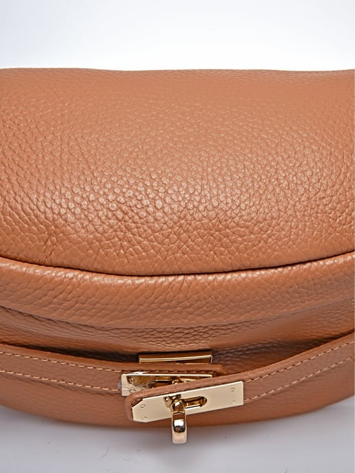 Anna Luchini Brown Rundleer Tas - Image 3