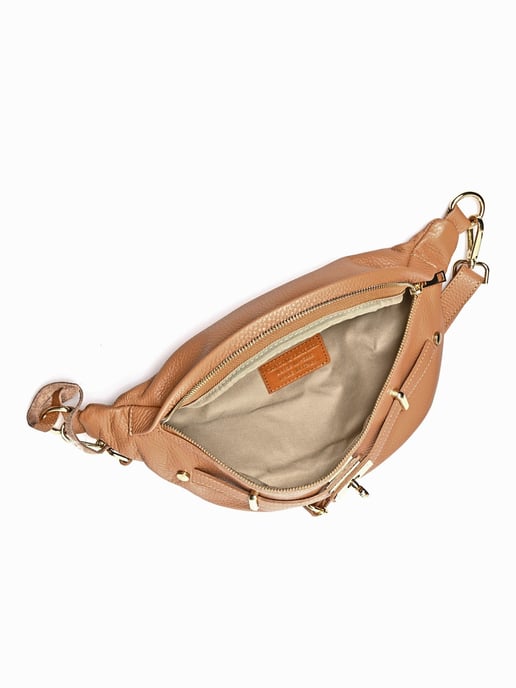 Anna Luchini Brown Rundleer Tas - Image 4