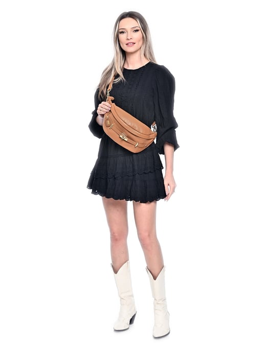Anna Luchini Brown Rundleer Tas - Image 5