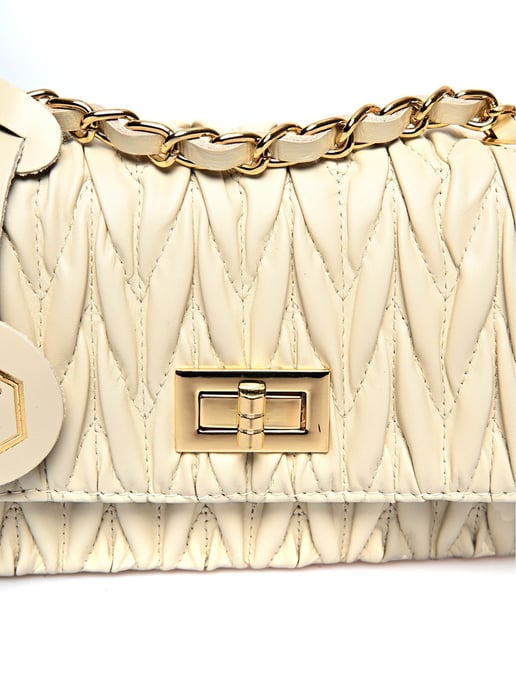 Luisa Vannini  Beige Leather Bag - Image 3