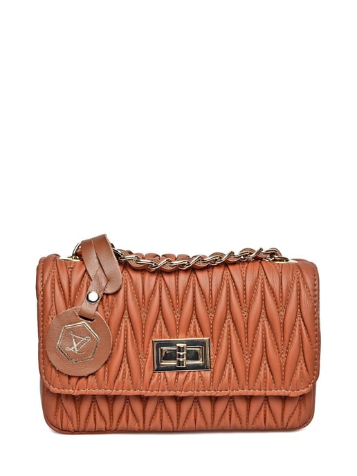 Luisa Vannini Brown Rundleer Tas - Image 1