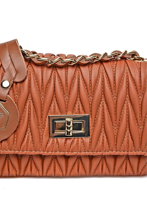 Luisa Vannini Brown Rundleer Tas - Image 2