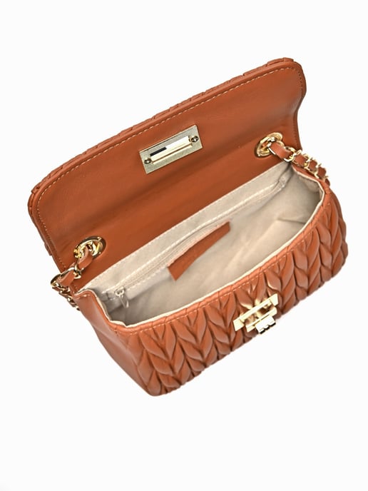 Luisa Vannini Brown Rundleer Tas - Image 3