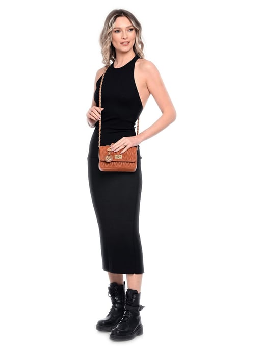 Luisa Vannini Brown Rundleer Tas - Image 4