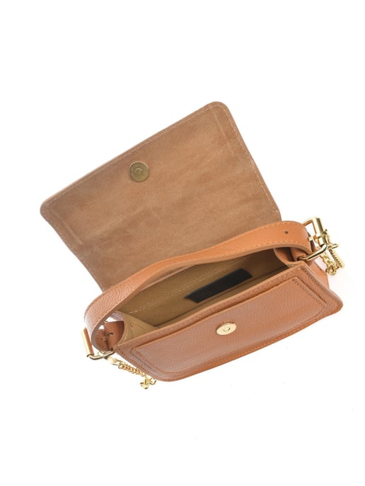 Anna Luchini Brown Rundleer Tas - Image 4